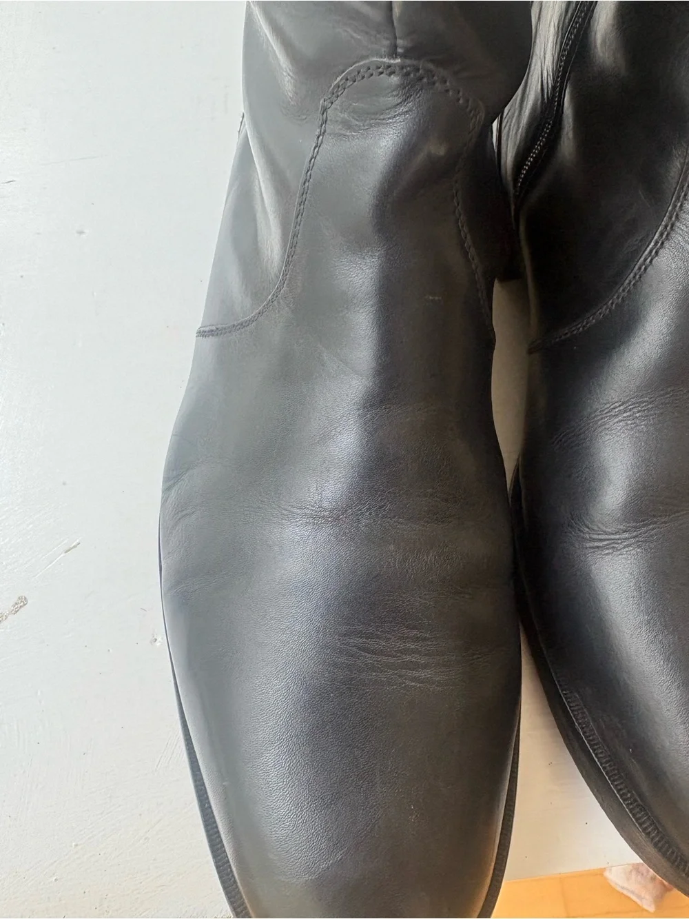 Men's Black Leather Zip Ankle Boots